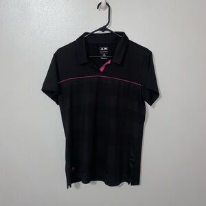 Adidas Black and Pink Polo Shirt